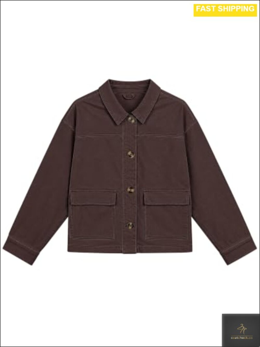 Eddoyee Women's Cropped Button Down Jacket Cotton Blend Casual